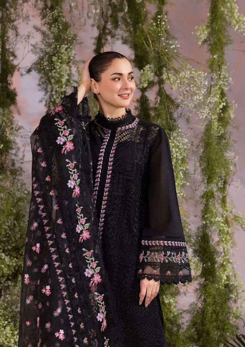 Sobia Nazir Embroidered Luxury Chikankari Lawn 2025 Collection- Black