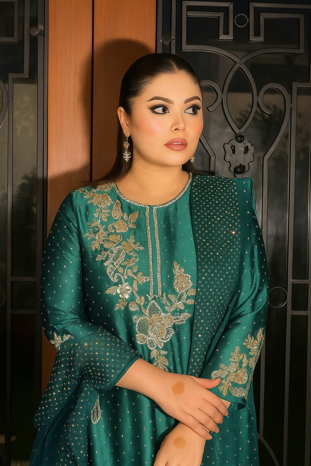 Haris Shakeel Luxury Addawork Formal Wedding Collection-Sea Green