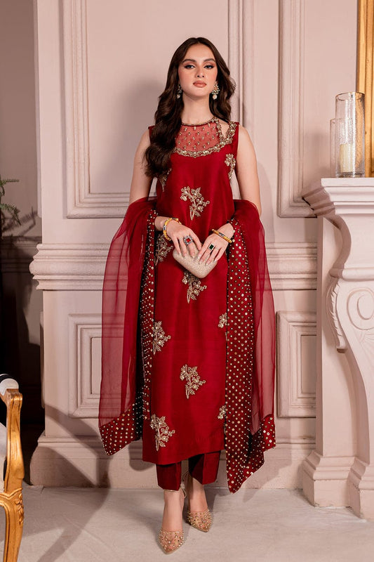 Sara Zara Luxury Embellished Formal Wedding Collection- Red