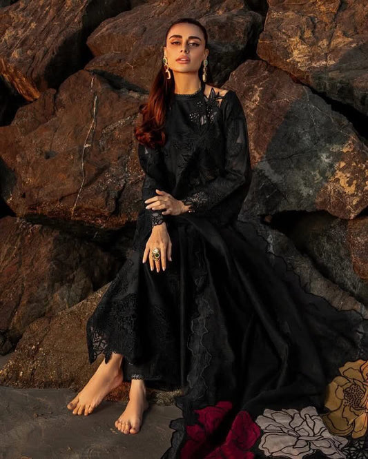 Rang Rasiya Luxury Chikankari Lawn Collection- Black