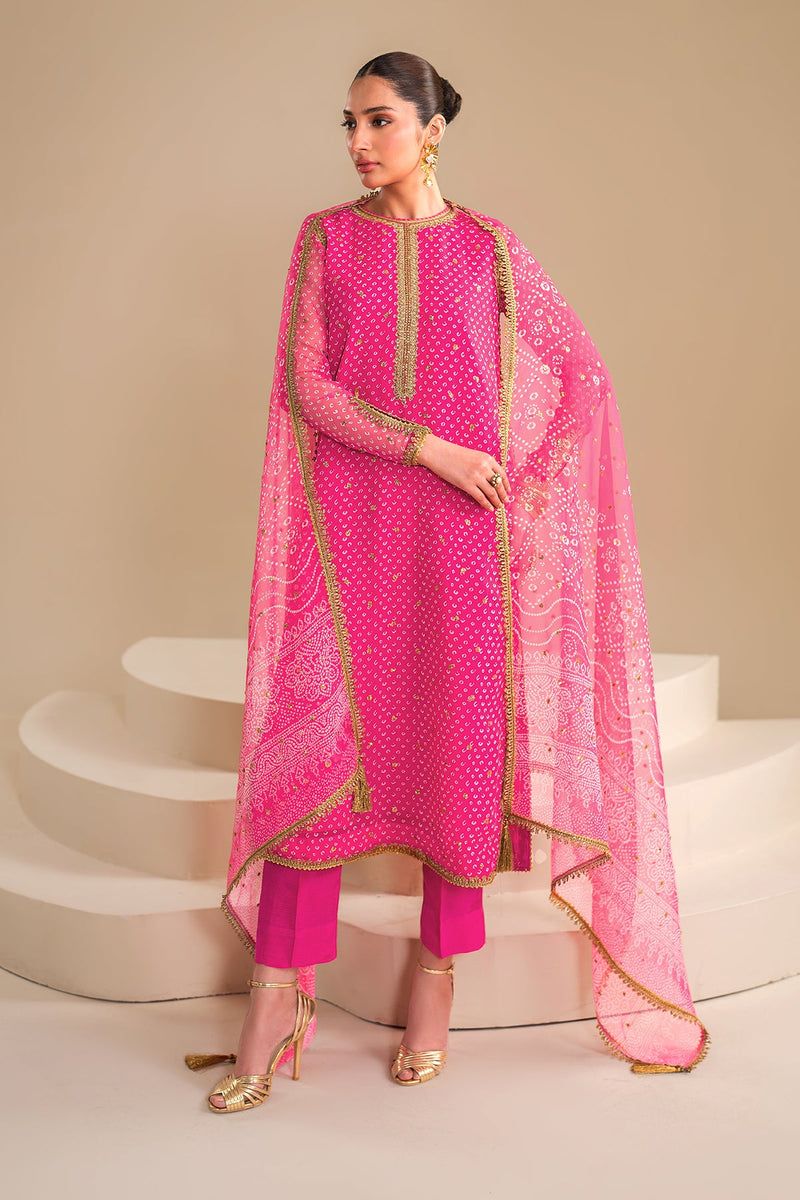 Baroque Summer Swiss Lawn Formal Collection-Pink Chunri