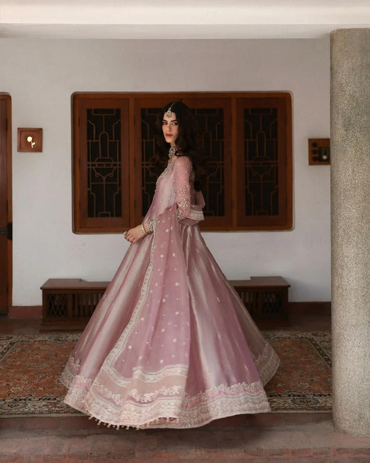 Faiza Saqlian Luxury Formals Wedding Maaxi -Tea Pink
