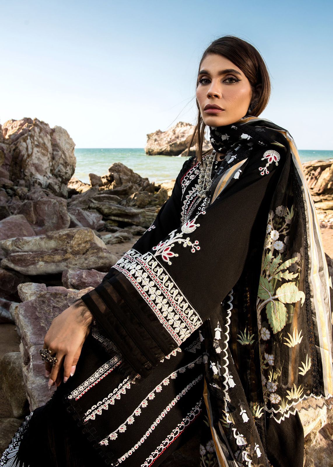 Crimson Luxury Lawn Collection- (Black )