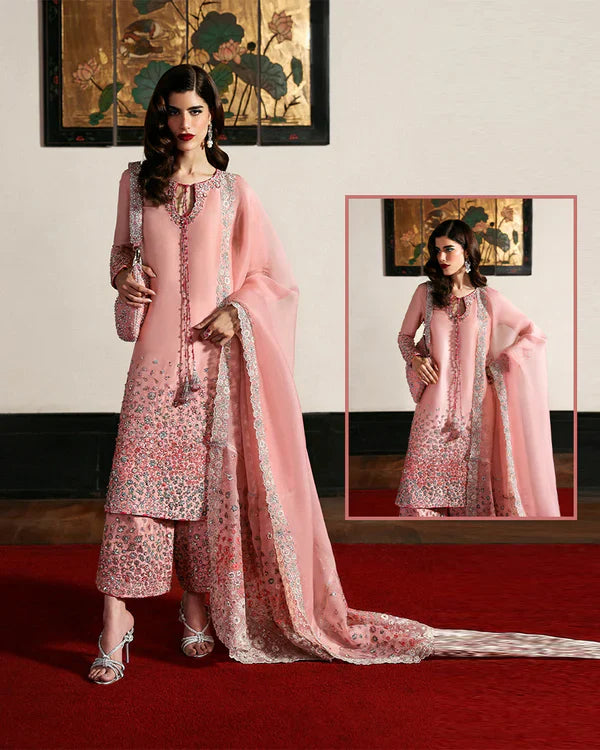 Hussain Rehar The Scent Luxury Pret Formals Collection- Evara Blush Pink