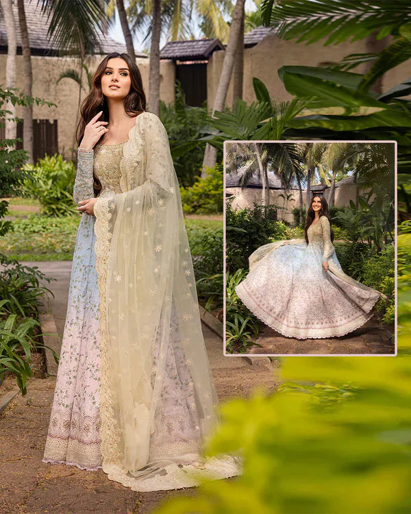 Faiza Saqlain Triple Shaded Luxury Lawn Maxi