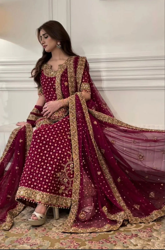 Haris Shakeel Addawork Formal Wedding Collection-Aisha Magenta