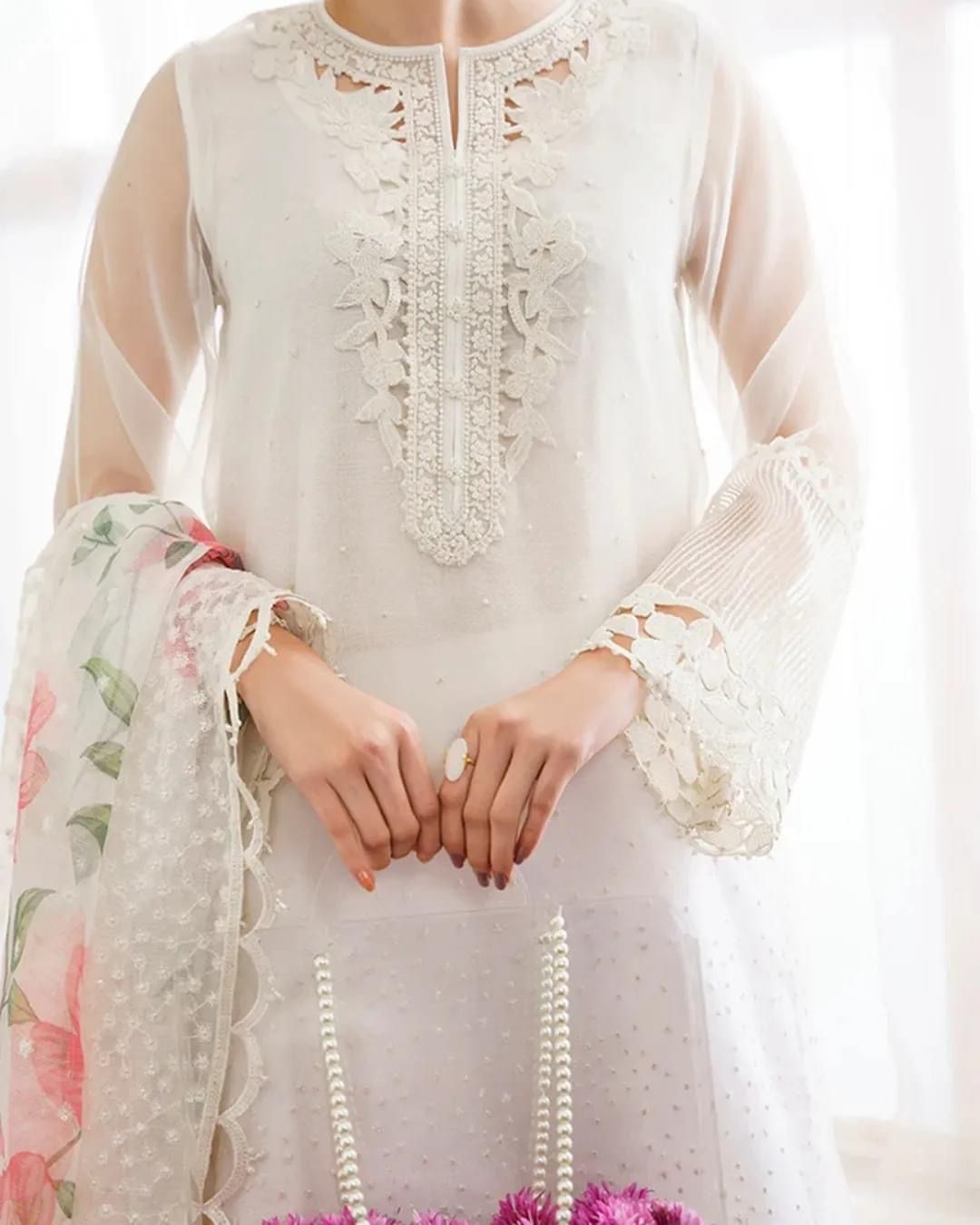 Baroque Wedding Festive Edit Collection -Off White Sequined