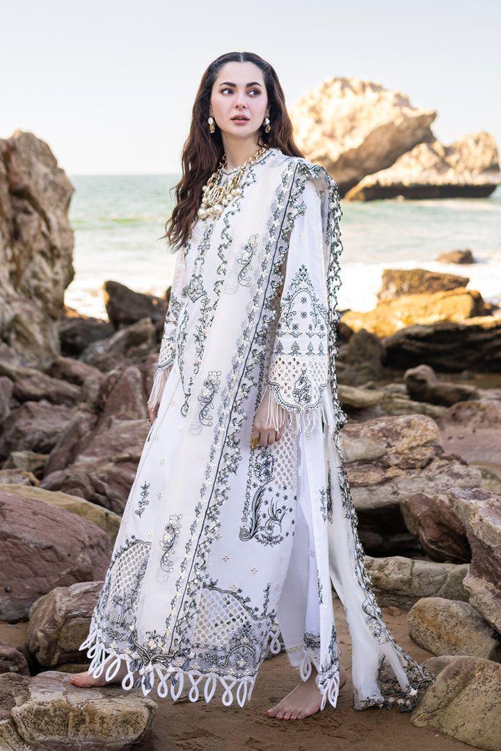 Qalamkar Luxury Lawn Chikankari Collection-Off White