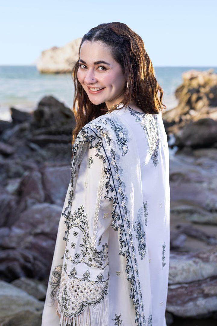Qalamkar Luxury Lawn Chikankari Collection-Off White