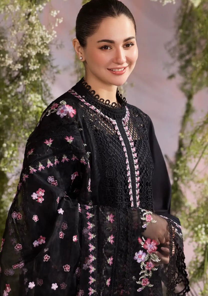 Sobia Nazir Embroidered Luxury Chikankari Lawn 2025 Collection- Black
