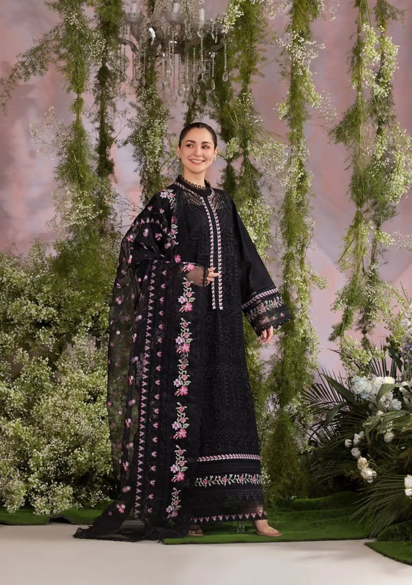 Sobia Nazir Embroidered Luxury Chikankari Lawn 2025 Collection- Black