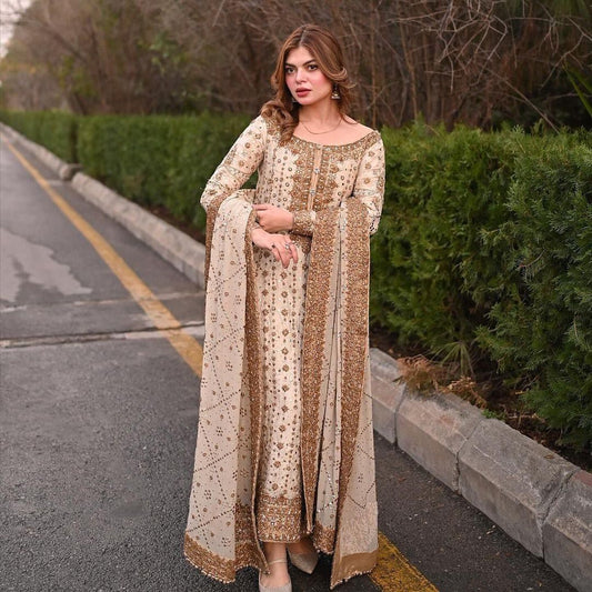 Haris Shakeel Exclusive Luxury Formal Wedding Collection- Off White