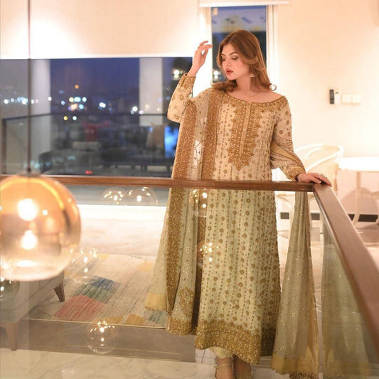 Haris Shakeel Exclusive Luxury Formal Wedding Collection- Off White