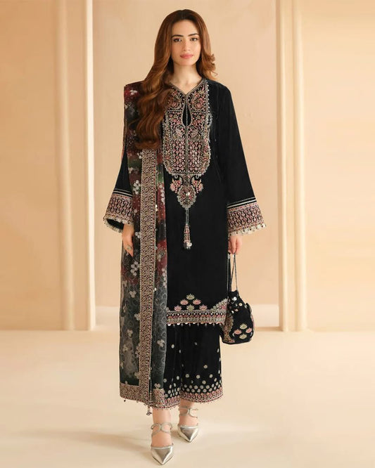 Jazmin Luxury Velvet Wedding Collection- Black