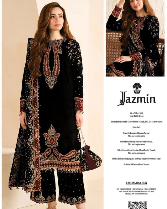 JAZMIN VELVET COLLECTION BLACK