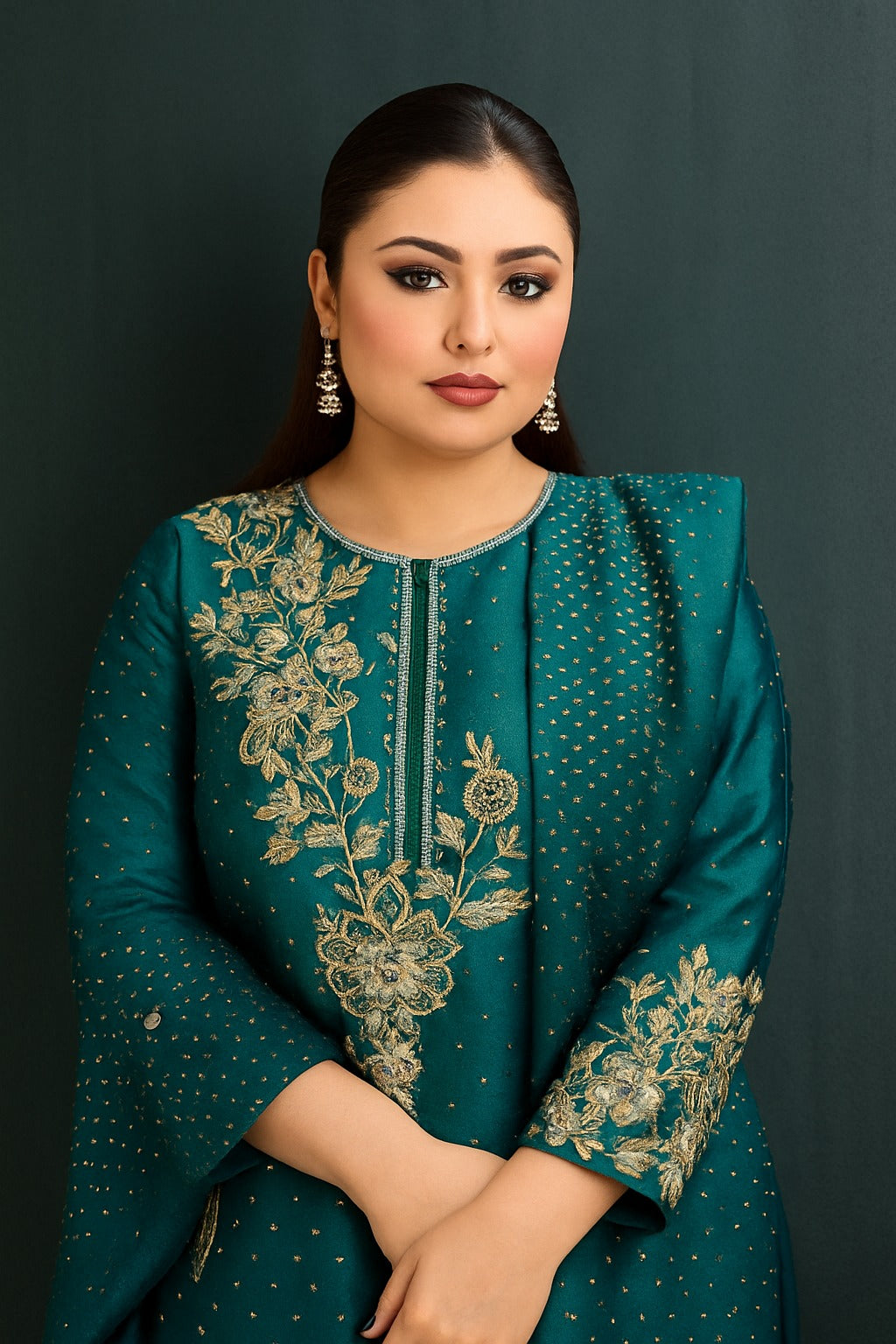 Haris Shakeel Luxury Addawork Formal Wedding Collection-Sea Green