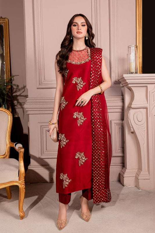 Sara Zara Luxury Embellished Formal Wedding Collection- Red