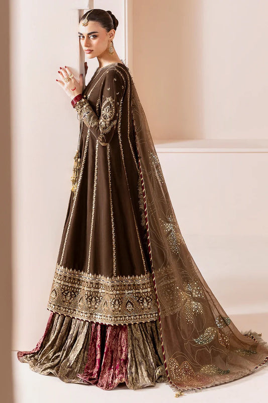 Jazmin Luxury Embroidered Velvet Wedding Collection- Brown