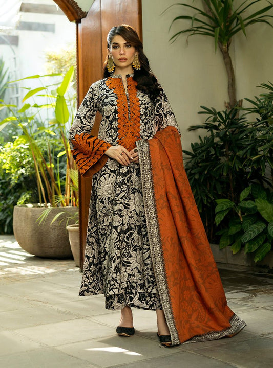 Zainab Chottani Summer Swiss Lawn Collection -Beige & Tangerine