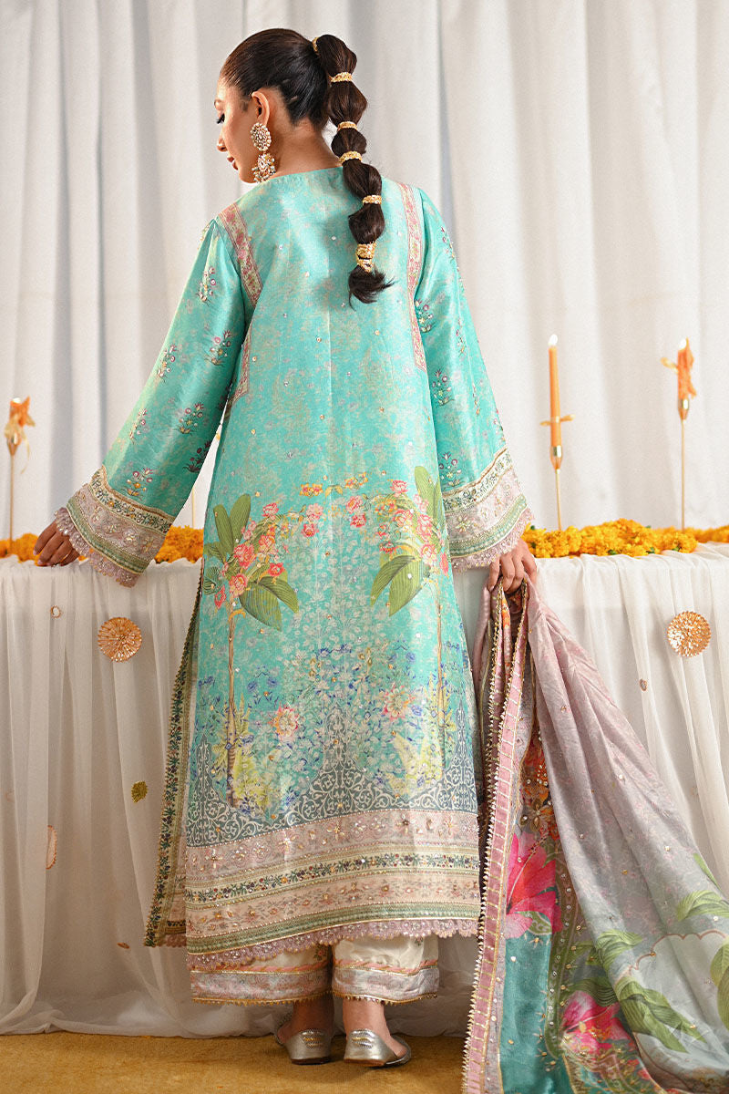 Ansab Jehangir Luxury Digital Printed Swiss lawn Collection - Light SeaGreen