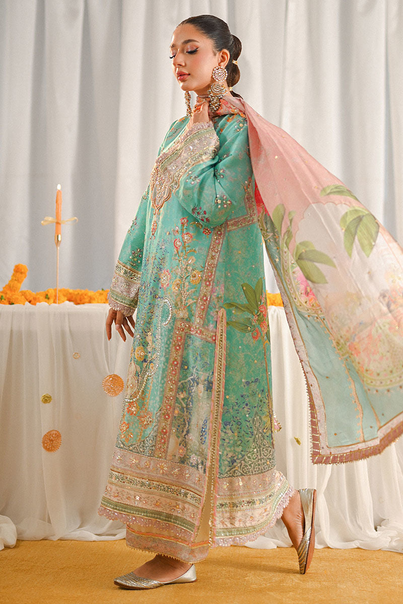 Ansab Jehangir Luxury Digital Printed Swiss lawn Collection - Light SeaGreen