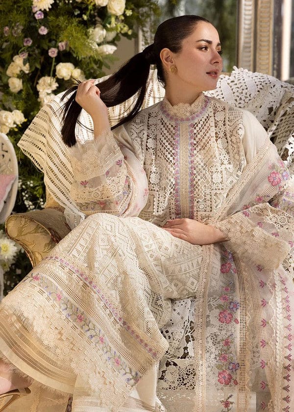 Sobia Nazir Embroidered Luxury Chikankari Lawn 2025 Collection- Ivory White