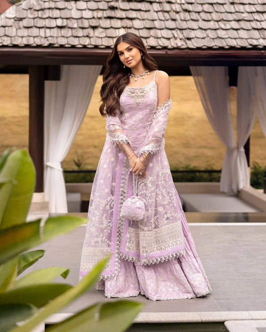 Faiza Saqlian Zinnia Luxury Chikankari Lawn Collection – Pink