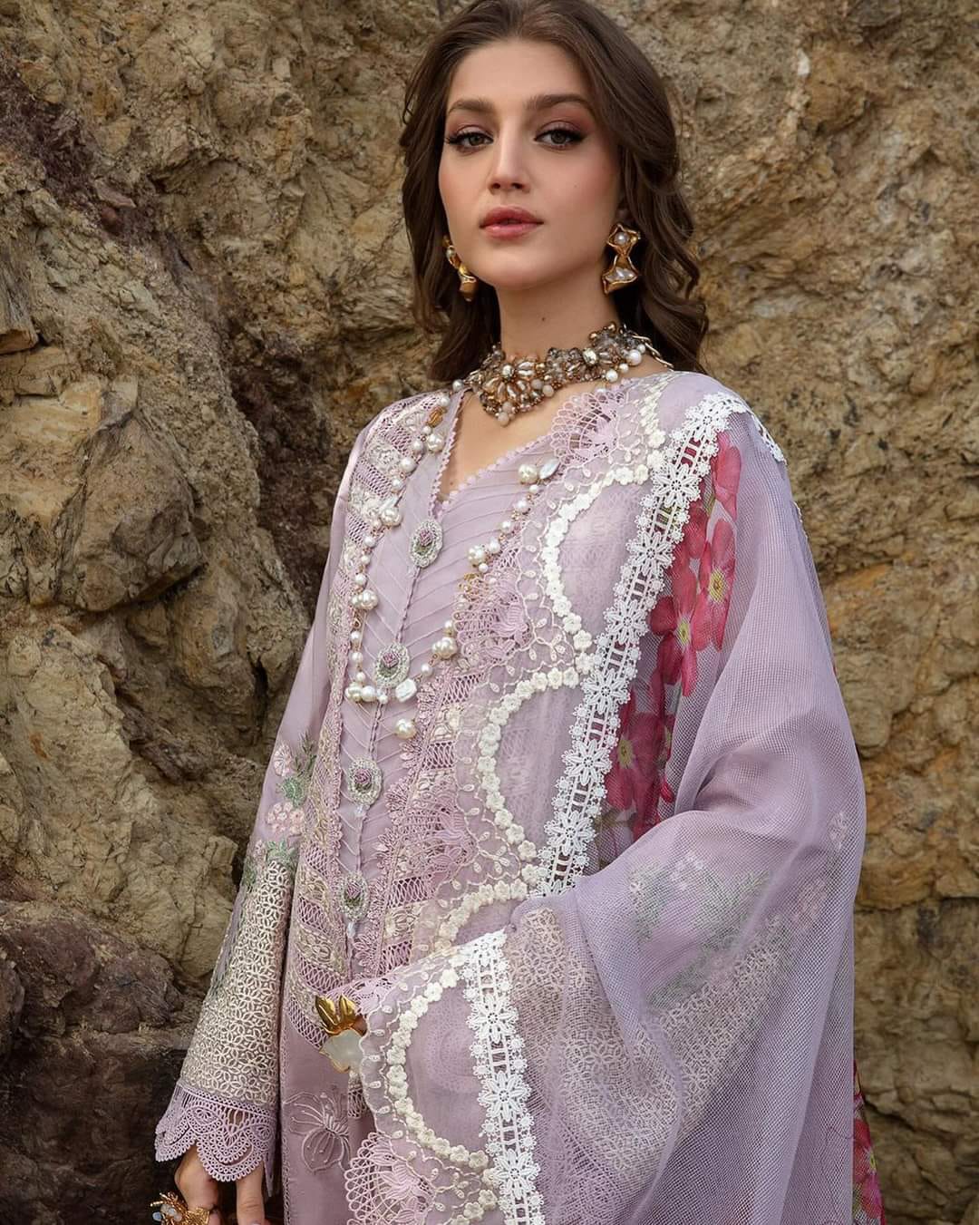 Crimson Embroidered Chikankari Lawn Collection-Lilac