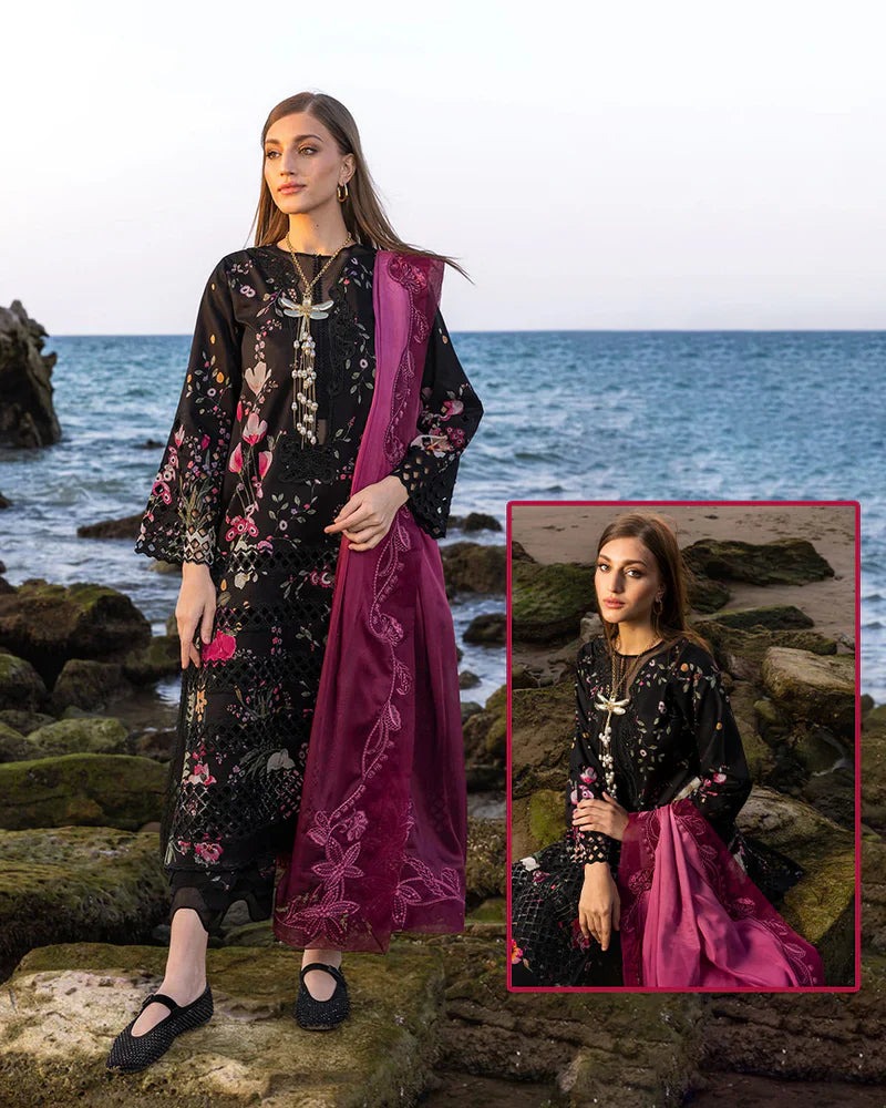 Flow By Crimson Luxury Swiss Lawn Chinkankari Collection -Black