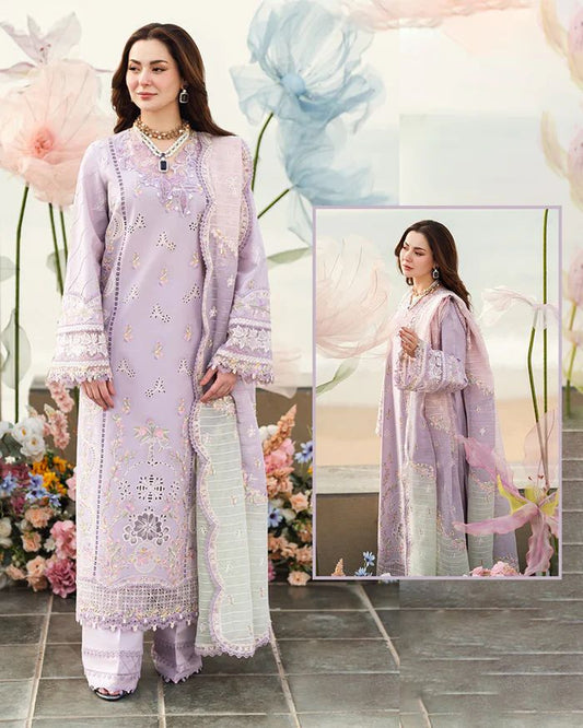 Qalamkar Embroidered Chikankari Sahil Luxury Lawn 2025 – Lilac