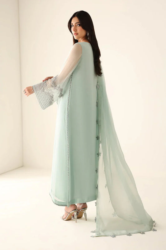 Baroque Luxury Formals Embroidered Hand Embellished Addawork Collection –Light Sea Green
