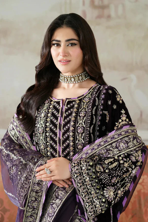 Aneelas Luxury Velvet Embroidered 3 Piece Unstitched - VT-01