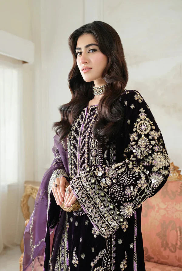 Aneelas Luxury Velvet Embroidered 3 Piece Unstitched - VT-01