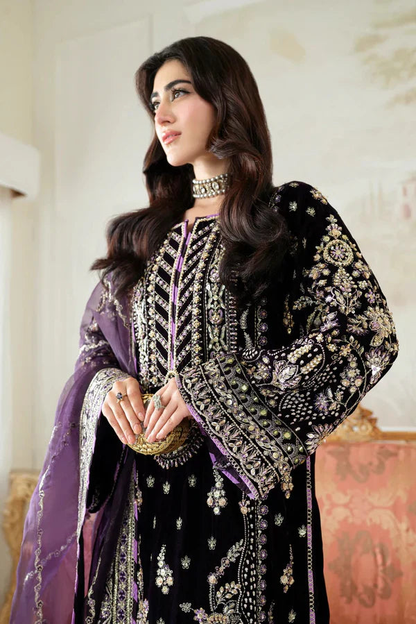 Aneelas Luxury Velvet Embroidered 3 Piece Unstitched - VT-01