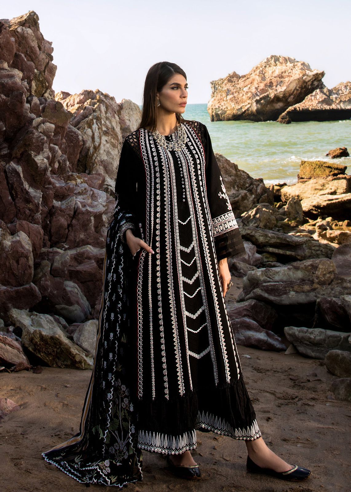 Crimson Luxury Lawn Collection- (Black )