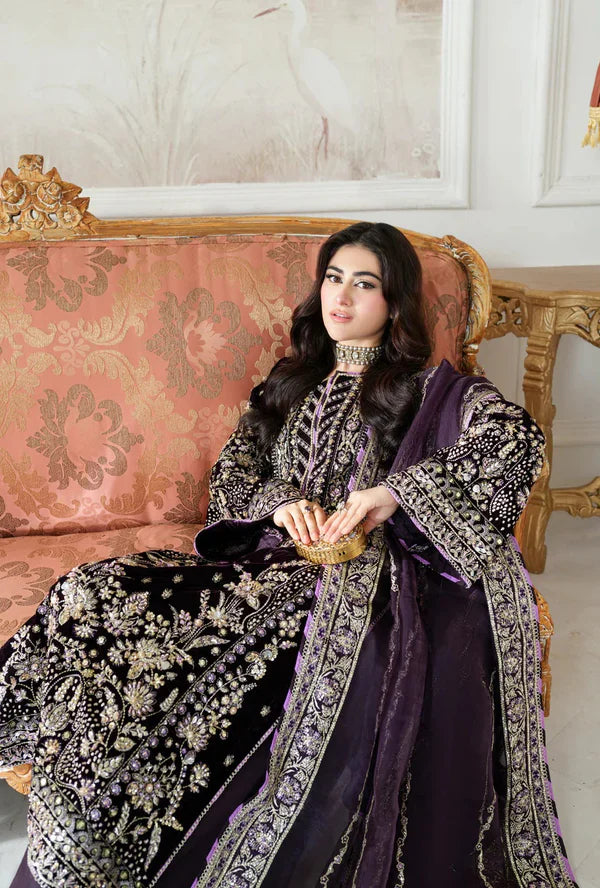 Aneelas Luxury Velvet Embroidered 3 Piece Unstitched - VT-01