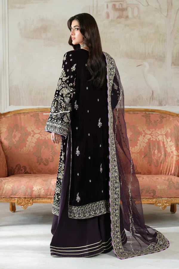 Aneelas Luxury Velvet Embroidered 3 Piece Unstitched - VT-01