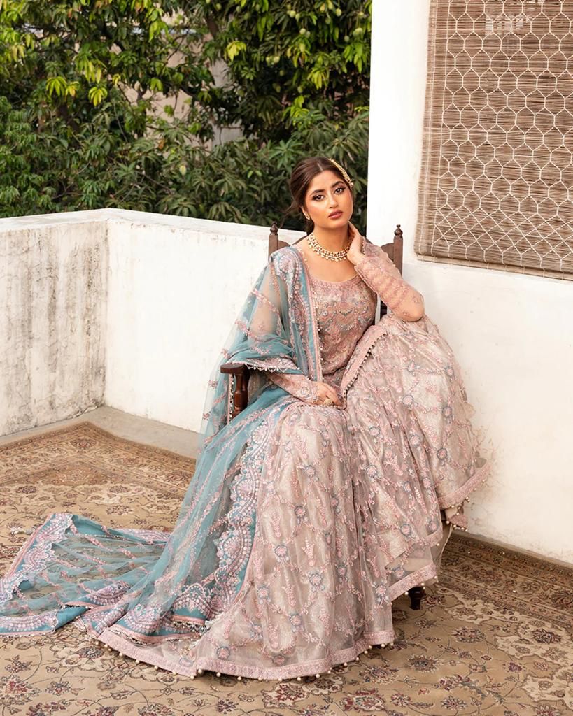 Faiza Saqlain Formal Wedding Collection- Tea Pink