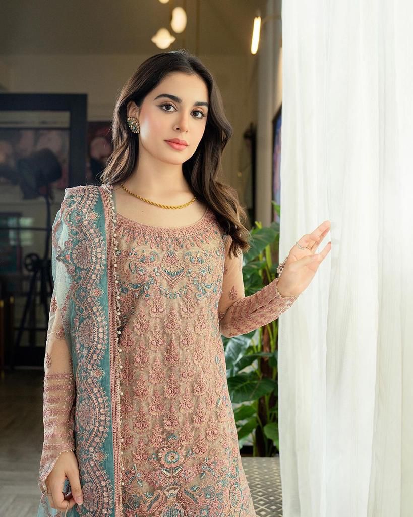 Faiza Saqlain Formal Wedding Collection- Tea Pink