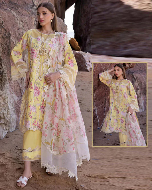 Flow By Crimson Luxury Lawn | Butter Yellow Edition