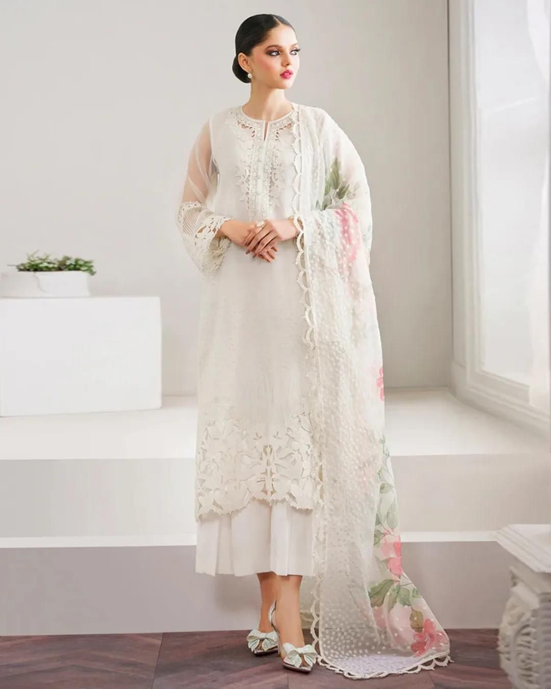 Baroque Wedding Festive Edit Collection -Off White Sequined