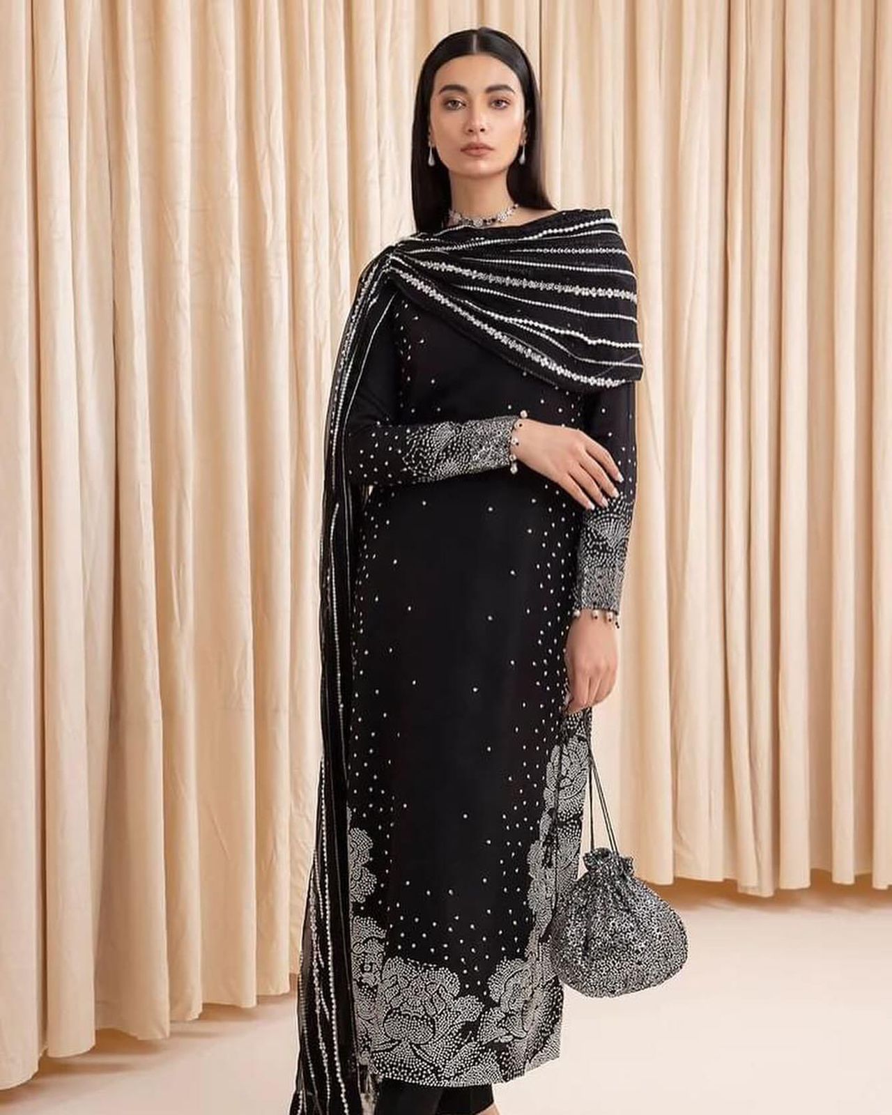 JAZMIN RAW SILK WITH CRINKLE CHIFFON DUPPATTA☆