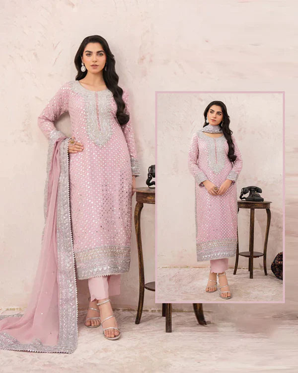 Haseen's Luxury Foilwork Formal Wedding Collection-Pink