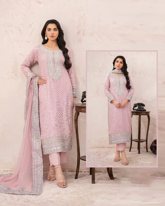 Haseen's Luxury Foilwork Formal Wedding Collection-Pink