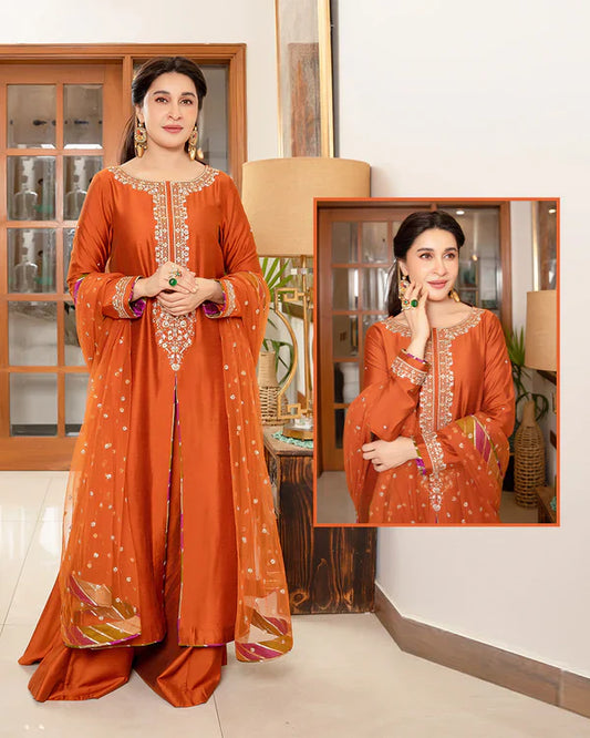 Sheen By Shaista Lodhi Luxury Formal Wedding Collection- Burnt Orange